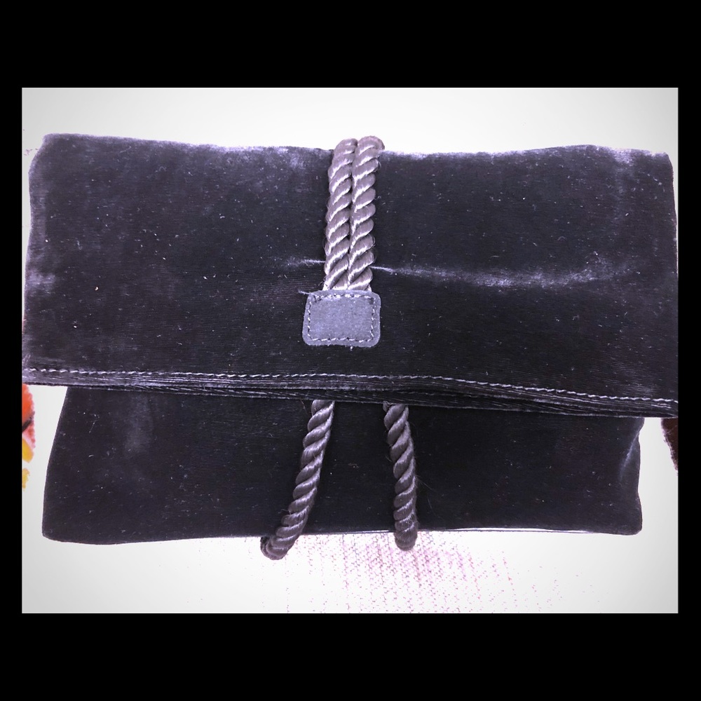 Ann Taylor black velvet clutch NWTs